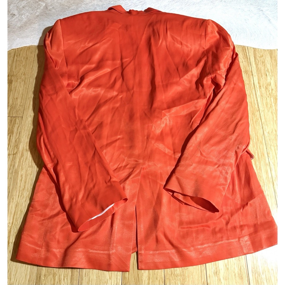 AGGI Bellamy Satin Nasturtium Blazer in Orange silk womens sizs medium New W/Tag - Picture 7 of 8